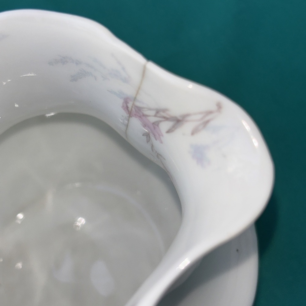 Antique Haviland & Co R. Briggs Co Limoges France Creamer (Cracked) & Sugar Dish - Picture 8 of 8
